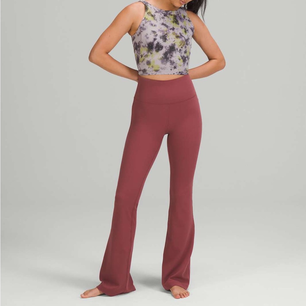 LULULEMON HIGH RISE GROOVE PANTS SMOKEY RED